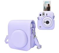 MUZIRI KINOKOO Funda Instax Mini 12, Cuero PU Funda de Protection para Fuji Mini 12 Cámara - Correa Ajustable para Hombros- Morado