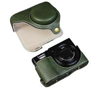 MUZIRI KINOKOO Funda para cámara digital Panasonic Lumix DC-TZ99, de piel sintética, para Lumix TZ99, funda extraíble con correa de hombro ajustable, color verde