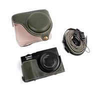 MUZIRI KINOKOO - Funda para cámara Panasonic Lumix DC-TZ99, cubierta protectora de piel sintética PU para Lumix TZ99, estuche de transporte desmontable con correa de hombro ajustable, Green, Estilo