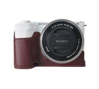 MUZIRI KINOKOO Funda para cámara Sony ZV-E10 II - Funda de piel auténtica de estilo retro para cámara Sony Alpha ZVE10 II/ZV-E10 II - con apertura inferior y diseño de agarre de mano - Café