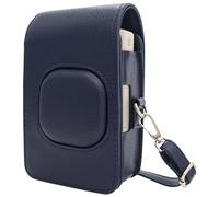 MUZIRI KINOKOO Funda para Instax Mini LiPlay+/LiPlay Plus-Protectora de Cuero PU con Textura de Lichi para Cámara Instantánea Híbrida Fuji Mini LiPlay+-con Correa de Hombro Ajustable-Azul Medianoche