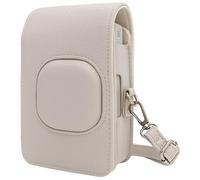 MUZIRI KINOKOO Funda para Instax Mini LiPlay+/LiPlay Plus - Protectora de Cuero PU con Textura de Lichi para Cámara Instantánea Híbrida Fuji Mini LiPlay+ - con Correa de Hombro Ajustable - Beige Arena