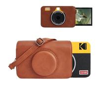 MUZIRI KINOKOO Funda para Kodak C210R Mini Shot 2 Retro 2 en 1 Cámara e Impresora de Fotos Mini Shot 2 Retro Funda de Cuero PU con Correa de Hombro Ajustable, Marrón(nuevas versiones), Fashion