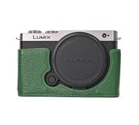 MUZIRI KINOKOO Funda Protectora para Panasonic Lumix S9 Cámara, de Piel Auténtica Half Funda para Lumix DC-S9, con la Parte Inferior Abierta y el Diseño de Agarre de Mano - Verde