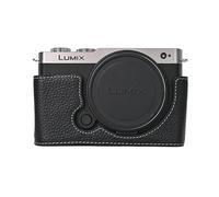 MUZIRI KINOKOO Funda Protectora para Panasonic Lumix S9 Cámara, de Piel Auténtica Half Funda para Lumix DC-S9, con la Parte Inferior Abierta y el Diseño de Agarre de Mano - Negro