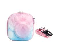 MUZIRI KINOKOO Funda rígida de EVA colorida para cámara Fuji Instax Mini 12/40/11/99/90/9/Mini 8/Mini 7+, bolsa de almacenamiento para cámara instantánea con correa para el hombro, Azul y rosa, 14*8.5