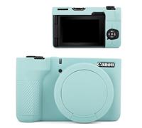 MUZIRI KINOKOO Silicona Funda para Canon PowerShot V1 Cámara - Cubierta Protectora Suave con Tapa de Lente extraíble para cámara V1 Vlog - Ajuste Ajustado & antiarañazos - Azul