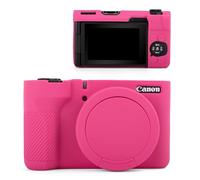 MUZIRI KINOKOO Silicona Funda para Canon PowerShot V1 Cámara - Cubierta Protectora Suave con Tapa de Lente extraíble para cámara V1 Vlog - Ajuste Ajustado & antiarañazos - Rosa Rojo