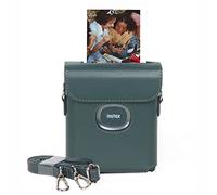 MUZIRI KINOKOO Square Link Funda Compatible con Fuji Square Link Smartphone Impresora Fotográfica - Funda Protectora de Cuero PU con Correa para el Hombro - Verde Oscuro
