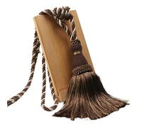 MUZIT Abrazaderas for Cortinas, Abrazaderas de Cuerda for, 1 Unidad, Abrazadera con Borla for Cortina, poliéster, Soporte Individual for, decoración for el hogar, Flecos Hecha a Mano(Dark Coffee)