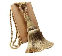 MUZIT Abrazaderas for Cortinas, Abrazaderas de Cuerda for, 1 Unidad, Abrazadera con Borla for Cortina, poliéster, Soporte Individual for, decoración for el hogar, Flecos Hecha a Mano(Gold)