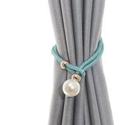 MUZIT Abrazaderas for Cortinas, Abrazaderas de Cuerda for, Abrazadera Ajustable Perlas, Accesorios for, Hebilla Creativa for el hogar(Light Blue)