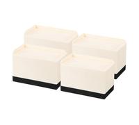 MUZIT Elevador de Muebles, 4 elevadores Cama, Bloque elevación Cuadrado Resistente apilable 2 y 3, Pulgadas, plástico for for Escritorio, Silla, Mesa, Patas sofá(Beige,4.69" x 2.6" x 3.2")
