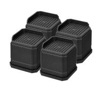 MUZIT Elevador de Muebles, elevadores Cama, Bloque elevación apilable Cuadrado Alta Resistencia a plástico 2 Pulgadas for Escritorio, Silla, Mesa, Patas sofá(Black,8 Inch)