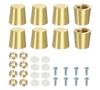 MUZIT Elevador for Muebles, 4 Patas de latón for Tabla Cortar, minipatas gabinete Antideslizantes 0,51 "x,39" con Tornillos y Arandelas(0.59" x 0.59")
