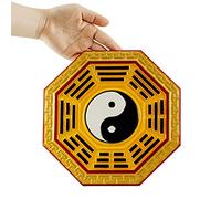 MUZIT Espejo Feng Shui, Bagua, Tai Chi Hecho de Madera durazno, un Gran Regalo for su Familia y Amigos(15cm)