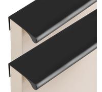 MUZIT Manija de puerta oculta, manijas invisibles aleación aluminio, tiradores for muebles, ocultas for armarios cocina, manija for cajón con dedo, 2 piezas(Matte Black,Length 1000mm)