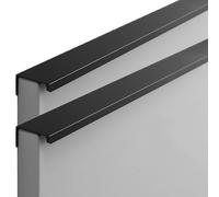 MUZIT Manija de puerta oculta, perilla invisible aluminio espacial, manija corrediza for muebles, manijas ocultas for armario cocina, negro, 2 piezas(Right Angle,Length 500mm)