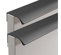 MUZIT Manija de puerta oculta, perilla invisible aluminio, manija corredera for muebles, manijas ocultas for armario cocina, negro, 2 piezas(Length 1000mm)