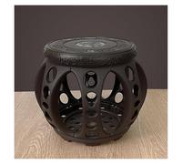 MUZIT Taburete de jardín, taburete de cerámica, taburetes decorativos Chinoiserie, taburete de tambor de cerámica esmaltada con diseño de flores y pájaros, perfecto para sala de estar, balcón (marrón