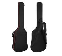 MUZNOTE Mochila Acolchada para bajo y bajo, Suave, Acolchado de 0.4 Pulgadas, Ligero, Impermeable, Cremallera Negra y roja, Instrumento Musical
