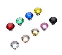 muzoira 6 pomos de cristal de diamante de 30 mm, tiradores para cajones de gabinete para muebles de cocina (40 mm, blanco)
