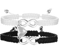 muzoira Pulsera magnética de succión infinita para parejas, hermanas y amigos, cuerda de colores tejida, juego de regalo de 8 palabras, talla única, Acetato, No es una piedra preciosa