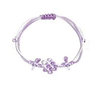 muzoira Pulsera trenzada con nudo de la paz, ajustable, tejida a mano, regalo de bendición para mujer, talla única, Acetato, No es una piedra preciosa