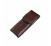 muzoira Rollo de piel de vaca lavada auténtica, soporte para bolígrafo o fuente de cuero vintage, color negro y café, Q, Talla única