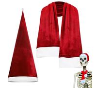 Muzrunq Accesorios de Esqueleto de 3, 6 m, atuendos Gigantes de Esqueleto de 3, 6 m Que Incluyen Gorro de Papá Noel y Bufanda navideña para decoración navideña al Aire Libre, Solo Accesorios..