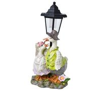 Muzrunq Adornos solares para jardín: Divertida Estatua de Pato con Luces LED solares de 17 x 17 x 34 cm. Figura de Pato de Resina para decoración de jardín y Patio..