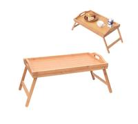 Muzrunq Bandejas para Comer para Comer, 19.7x11.8x2.6 Pulgadas Bandeja de Cama de bambú Plegable, Escritorio portátil con Mango para Alimentos, bocadillos, computadoras portátiles pequeñas, etc.