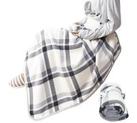 Muzrunq Manta de Poncho Manta de Silla de Oficina de guardo de vellón Tibio, 31.5x53.2 Pulgadas Envoltura de Chal de laps portátil con Botones para la Oficina del sofá de la Cama.