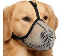 Muzzle For Large Sized Dog - Soft Mesh Anti-Bark Guard, Reflective Safety Straps, Breathable Stop Biting Cover, Comfort Fit Mouth Sleeve | For Small Medium Puppy & Outdoor Walking