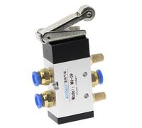 MV-09 Palanca de rodillo 2 posiciones Rueda de desplazamiento de 5 vías Válvula mecánica MV522R Entrada de aire Salida 1/4" Escape 1/8"(MV-09-PC 8mm)