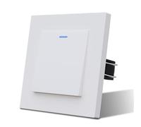 MVAVA Interruptores Conmutador con Garfio,Interruptor pared con Mate,Basculante Con Pilotitos LED,Fácil Instalación,1 Gang 2 Vía,86mm Blanco