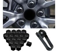 MVBILMSF 20 Piezas Tapones de Tornillo de Cubo de Coche para MG HS MK2 2024 2025 2026, Cubiertas de Tuercas de Rueda de Coche,19mm-Black