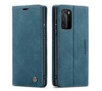 mvced Coque Compatible Avec Huawei P40 Pro,Antigolpes, Housse en Cuir Premium Flip Case Wallet Etui,Azul