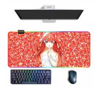 MVCRINVT Anime Alfombrilla de ratón The Quintessential Quintuplets Alfombrilla de ratón RGB de Anime con Diferentes Modos de iluminación Alfombrillas de ratón de Goma Grandes