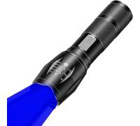 MVIOCS Linterna azul 2 en 1, linterna portátil impermeable de luz azul, linterna LED con combinación de luz blanca y azul, luz azul para pesca, mapas y cartas náuticas (blanco azul)
