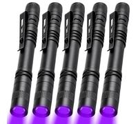 MVIOCS Linterna UV de luz negra, linternas LED de 395 nM de luz negra, mini detector de luz de antorcha para inspección del hogar y hotel, orina de perro, manchas de mascotas y chinches (paquete de 5