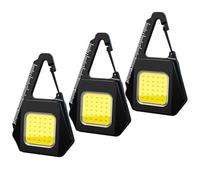 MVIOCS - Llavero recargable EDC con 3 unidades, 650 lúmenes, mini COB LED luz de trabajo, luz de destello brillante y versátil para acampar al aire última intervensión, hogar, reparación de emergencia
