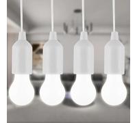 MVIOCS Pack de 4 lámparas LED blancas con cordón de tracción que funciona con pilas, lámpara de cuerda colgante en una cuerda para interior y exterior, boda, emergencia, camping, decoración, jardín,