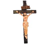 MVKLIW Estatua del crucifijo de Jesús, cruz de pared, decoración colgante, Jesús, decoración católica del hogar, colección religiosa, resina sintética