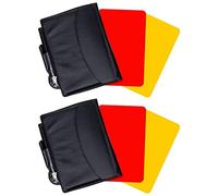 MVKLIW Juego de 2 tarjetas de árbitro de fútbol, color rojo y amarillo, para árbitro de advertencia con arcos de puntuación en cartera, accesorios de fútbol