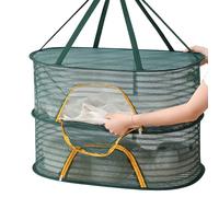 MVKLIW Red de secado plegable para verduras, pescado y deshidratación, multietapa para alimentos, color verde