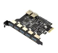 MVKLIW Tarjeta De Extensión PCI-E USB 3.0 7 Puertos Con Conector De Alimentación SATA 15 Pin Adaptador PCIE X1 USB3.0 5 Gb/S