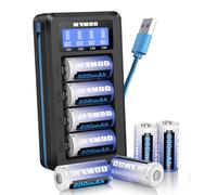 MVMOD CR123A Baterías Recargables 8 Paquetes, CR123A 3.7V Baterías de Litio Recargables con Cargador, CR17345 Batería para Arlo Cámara VMC3030 VMK3200 VMS3330 3430 3530 Linternas Micrófono