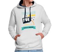 MVO Sudadera Personalizable con Capucha · con tu Foto y/o Textos · A Todo Color · para Hombre · Impresión DTG o DTF · Diseña tu Sudadera Personalizada (S, Blanco)