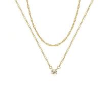 MVOLEGDE Gargantilla de oro para mujer, simple resistente al agua, mini colgante de circonita, exquisita capa, cadena de cuerda retorcida, Rendy joyas para mujeres y mujeres, idea de regalo